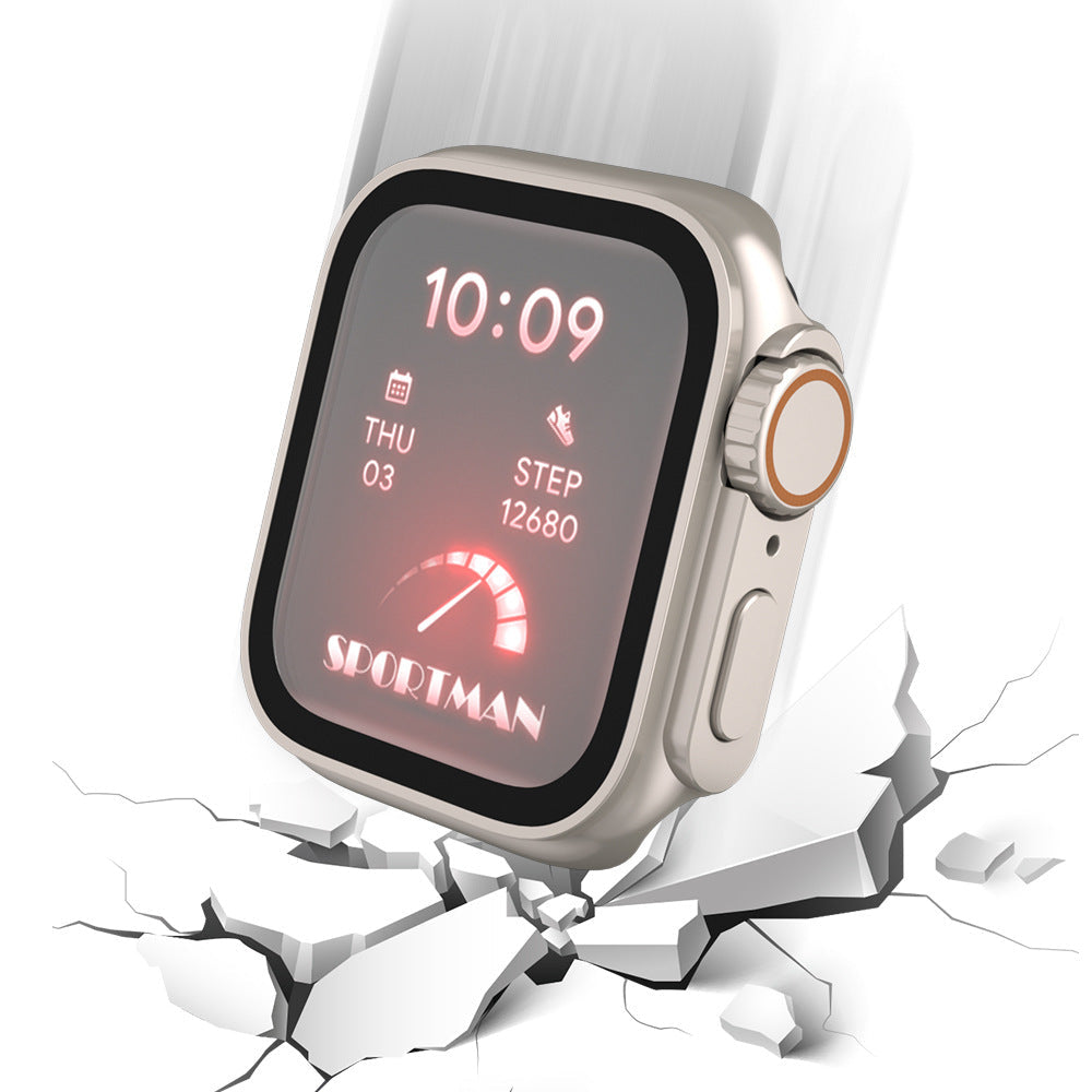 Ultra-thin Waterproof Apple Watch Case with Tempered Glass Film