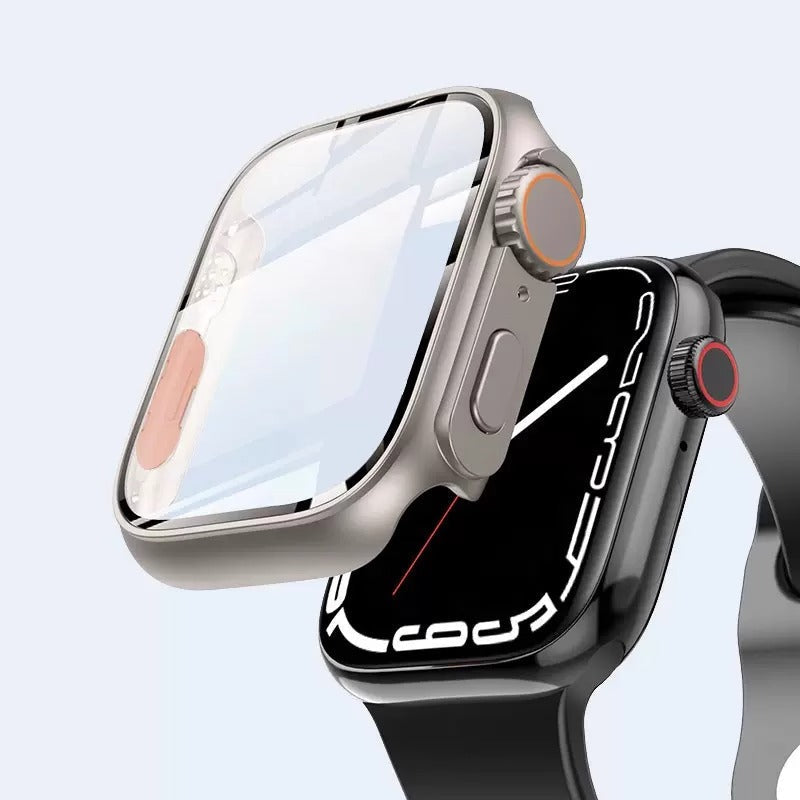 Ultra-thin Waterproof Apple Watch Case with Tempered Glass Film
