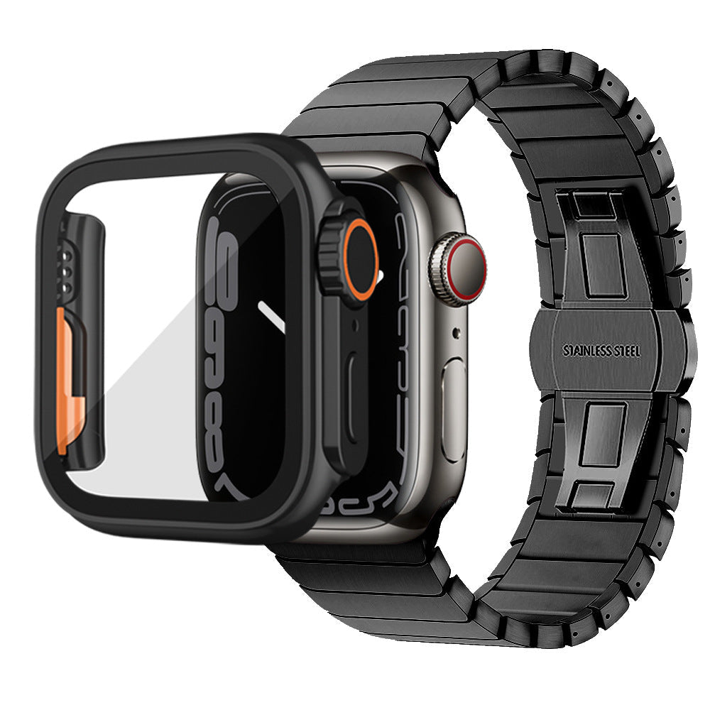 Ultra-thin Waterproof Apple Watch Case with Tempered Glass Film