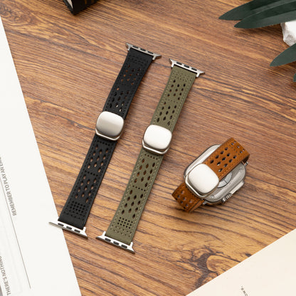 Premium Soft Leather Apple Watch Band - Breathable & Durable