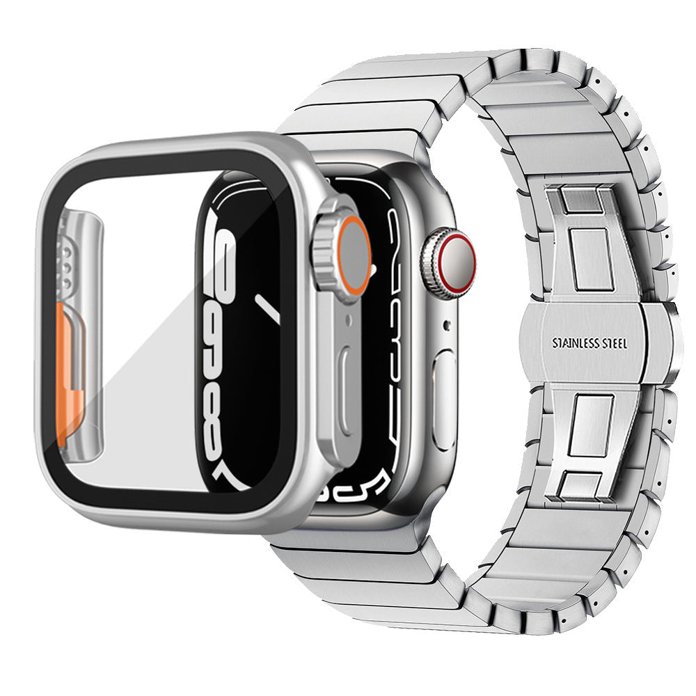 Ultra-thin Waterproof Apple Watch Case with Tempered Glass Film