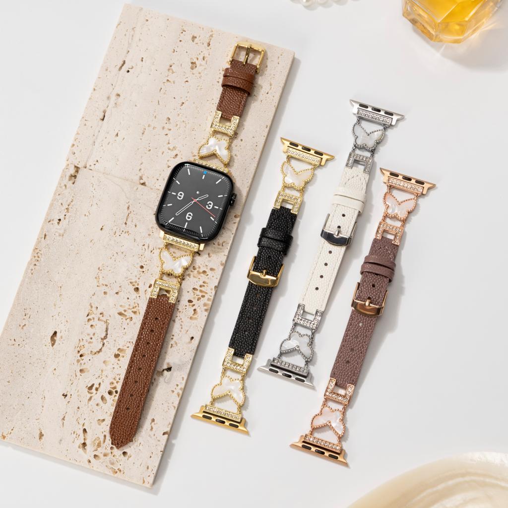 Mariposa Butterfly Leather Apple Watch Strap