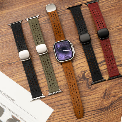 Premium Soft Leather Apple Watch Band - Breathable & Durable