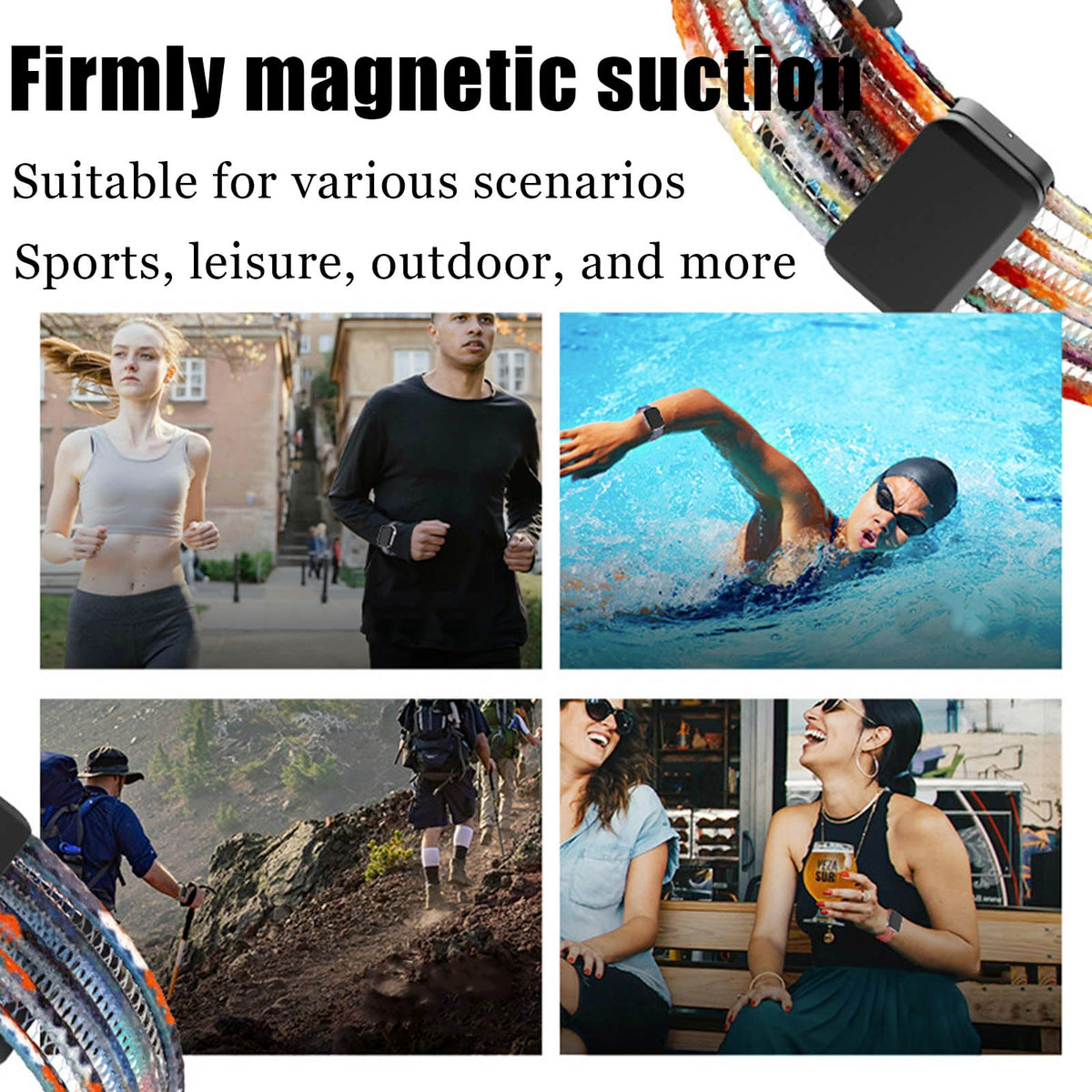 Fish Silk Mesh Breathable Magnetic Strap for Apple Watch