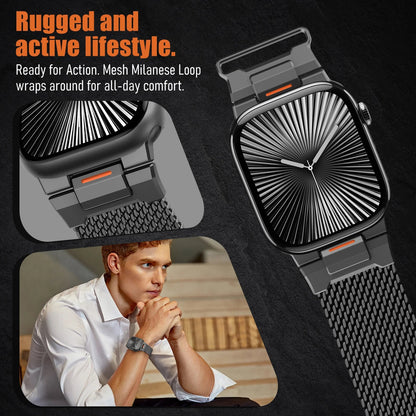 Mecha Milanese Magnetic Mesh Band for Apple Watch