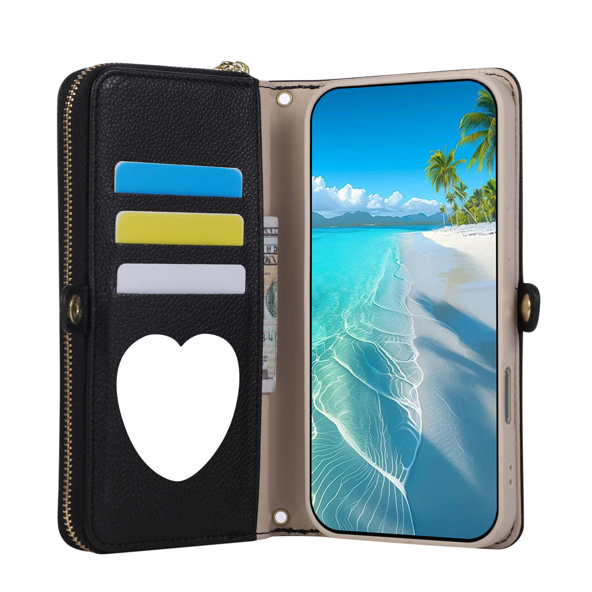 5-in-1 Leather Crossbody Phone Case