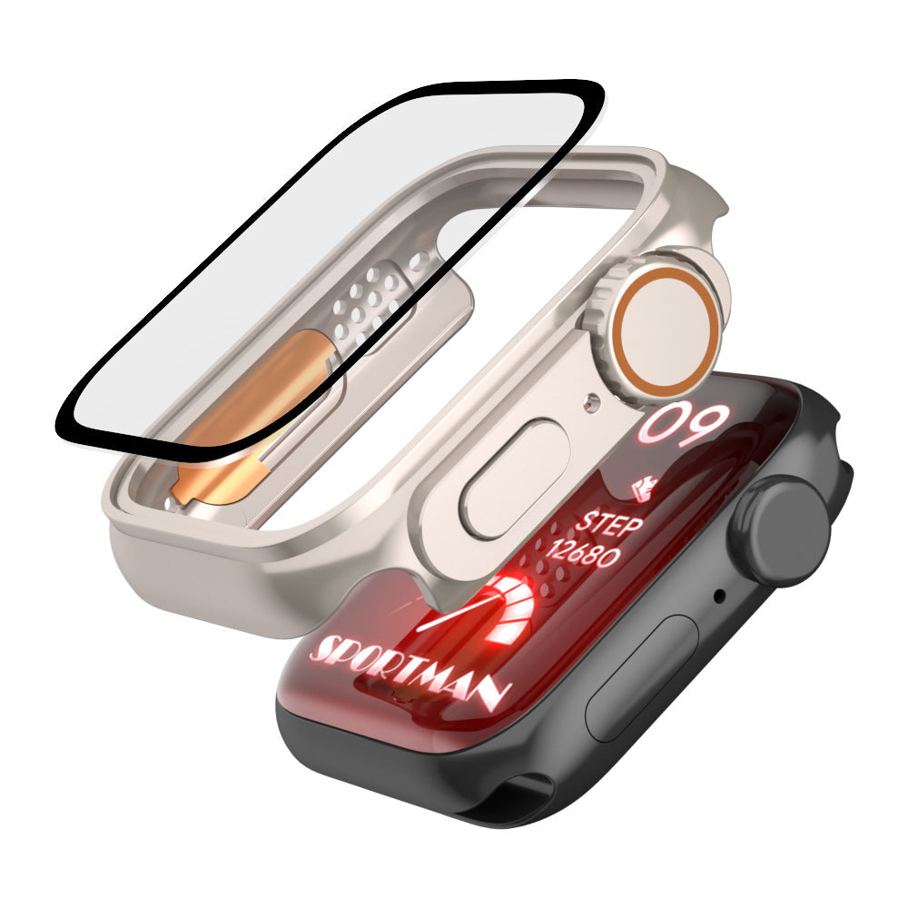 Ultra-thin Waterproof Apple Watch Case with Tempered Glass Film