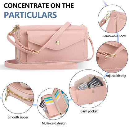 5-in-1 Leather Crossbody Phone Case