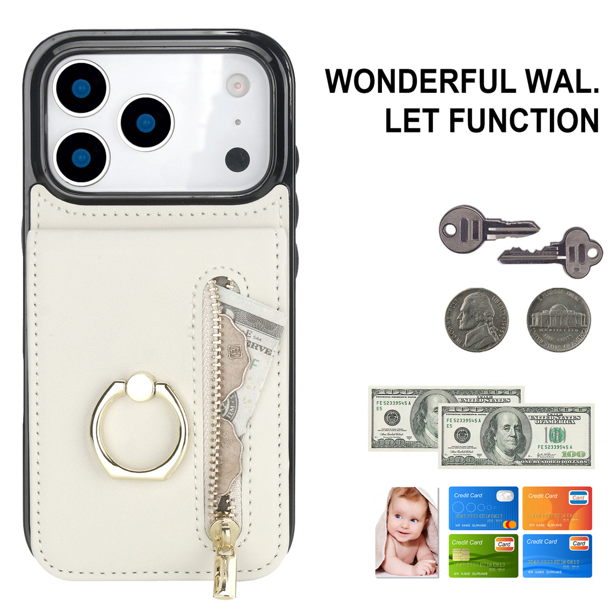 Slim Leather Wallet Case for iPhone
