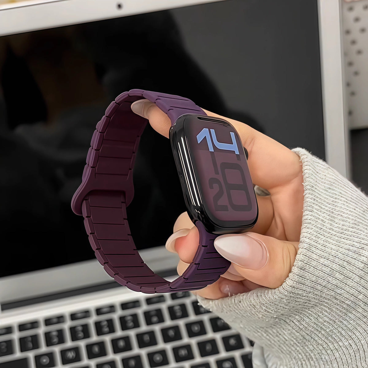 Magnetic Sport Loop Silicone Strap for Apple Watch