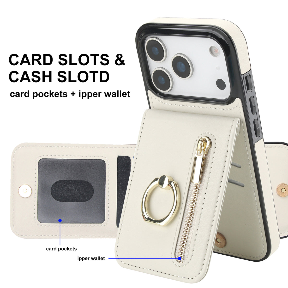 Slim Leather Wallet Case for iPhone