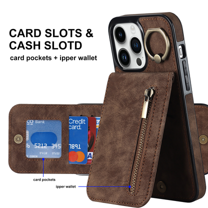 Slim Leather Wallet Case for iPhone