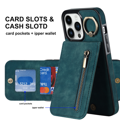 Slim Leather Wallet Case for iPhone