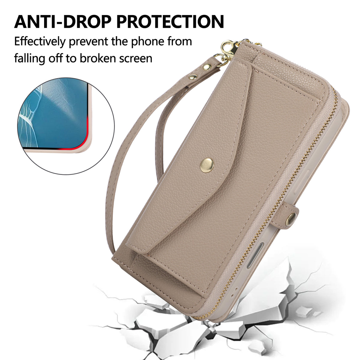 5-in-1 Leather Crossbody Phone Case