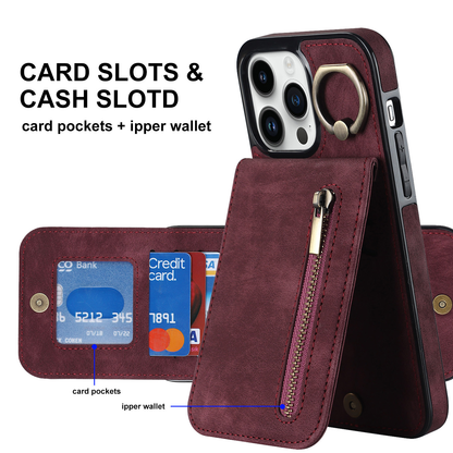 Slim Leather Wallet Case for iPhone